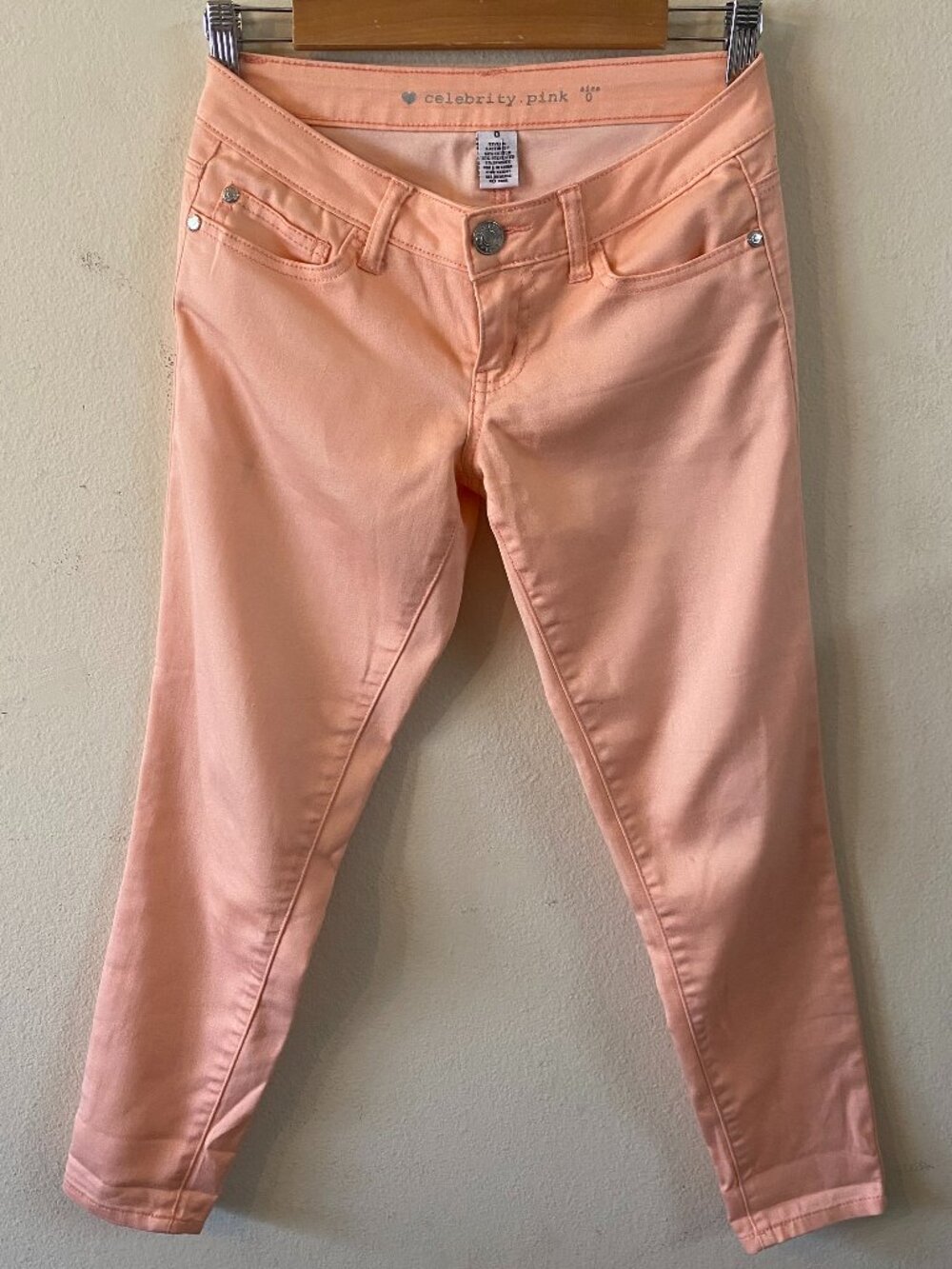 CELEBRITY PINK SIZE ZERO LOW-RISE CROPPED SKINNY ANKLE JEANS
